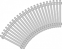 Радиус для решетки поперечной, жесткой шириной до 300мм Interbau №901белый